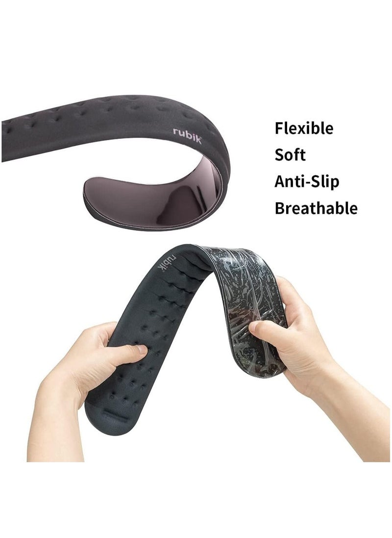 Rubik - Keyboard Wrist Rest Pad and Mouse Wrist Rest Pad, Soft Memory Foam Ergonomic Hand Wrist Support for Computer, PC, Laptop, Comfort with Massage Hole for Productive Typing and Gaming (Midnight Blue) - Image 1