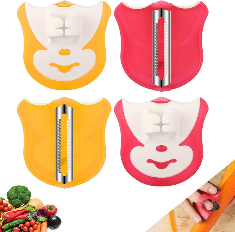 Luckam Vegetable Fruit Peeler, Hand Palm Finger Peeler, with Comfortable Grip to Peel Potato Pumpkin Carrot, in Random Color, 4 Pieces - Image 1