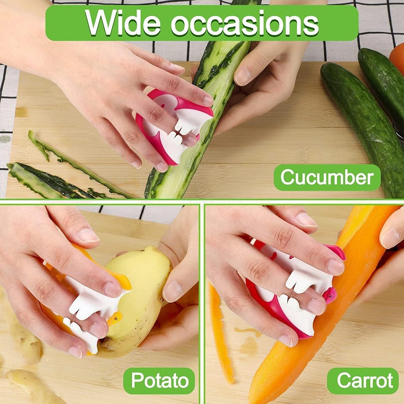 Luckam Vegetable Fruit Peeler, Hand Palm Finger Peeler, with Comfortable Grip to Peel Potato Pumpkin Carrot, in Random Color, 4 Pieces - Image 3