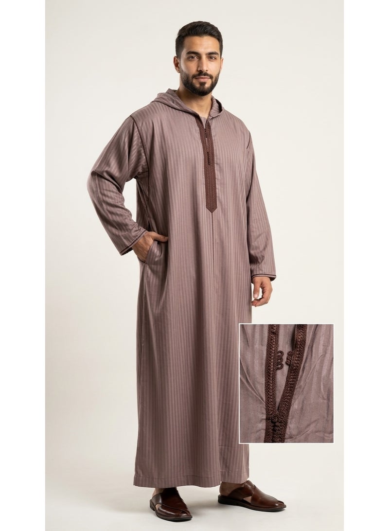 بهنس قميص رجالي ، ثوب نوم ، ثوب مغربي ، راحة مناسب هدايا رجالية فاخرة ثوب بيت رجالي للراحة قميص مغربي بكم طويل ، قميص صيفي رجالي اكمام طويلة ، قميص كم طويل ، ثوب سبعة رجالي بأكمام طويلة مع قبعة مريحة هدايا للرجال - Image 3