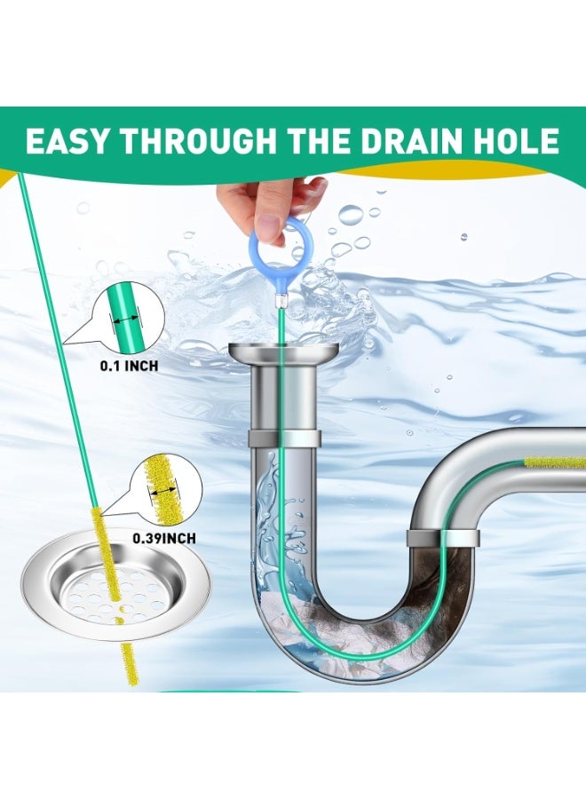 5 Pack Drain Snake Drain Clog Remover, Anti-Break Steel Sink Snake Drain Hair Removal Tool, Long Flexible Drain Cleaner Tool for Bathroom Sink, Tub, Shower, Pipe Drain - Image 3