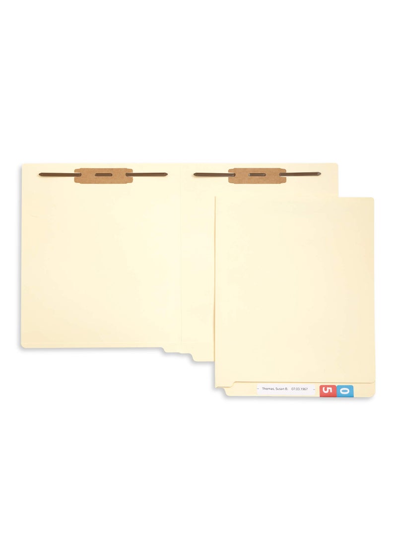 Blue Summit Supplies Blue Summit Supplies Heavyweight Manila Fastener File Folders with End Tabs, Reinforced Straight Cut End Tab Folders with 2 Fasteners, Standard Medical File Folders, Letter Size, Manila, 50 Pack  - Image 4