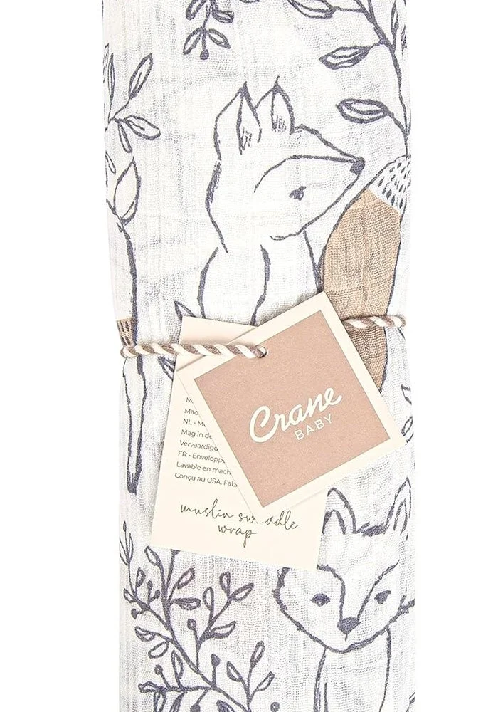 كرين بيبي Crane Baby Ezra Single Swaddle Wraps - Woodland Design