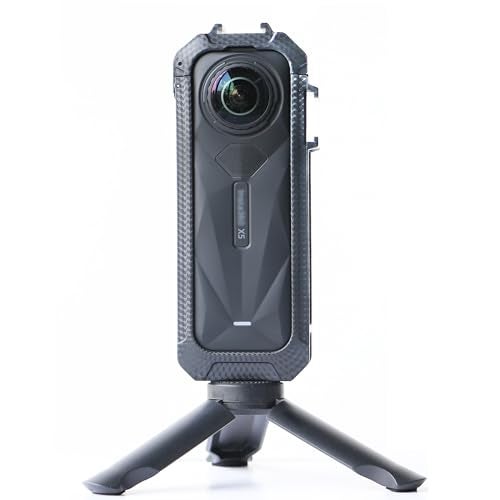 PCTC Protective Case Cage for Insta360 X5 with Mini Tripod for Insta360 X5Magnetic Quick Release Interface with 2 Cold Shoe Mount and 14 Threads - Image 1
