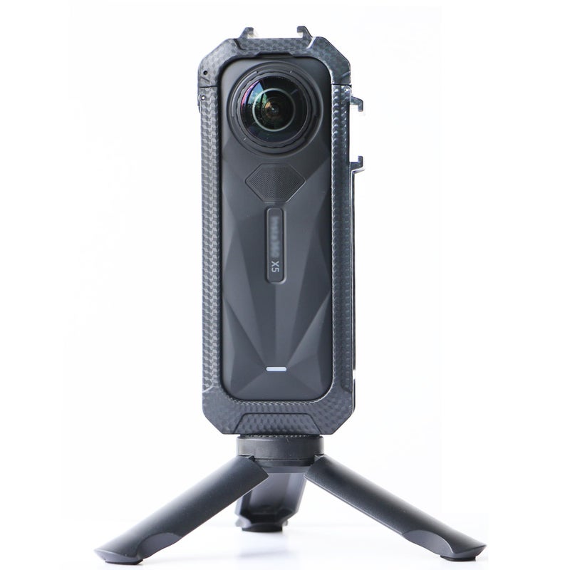 PCTC Protective Case Cage for Insta360 X5 with Mini Tripod for Insta360 X5Magnetic Quick Release Interface with 2 Cold Shoe Mount and 14 Threads - Image 2