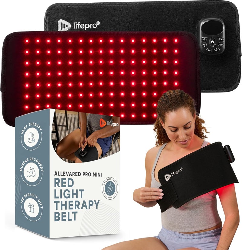 حزام العلاج بالضوء الأحمر Lifepro - 660 نانومتر و 850 نانومتر للأشعة تحت الحمراء القريبة والعلاج بالضوء الأحمر للجسم، استرخاء العضلات، الالتهابات، تحسين الدورة الدموية