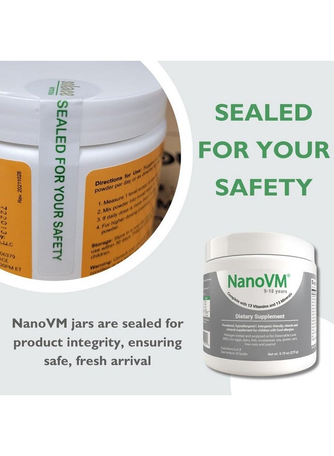 NanoVM 9-18 Years, Allergen-Free Kids Multivitamin, Unflavored Powdered Vitamins, Multivitamin Powder with 13 Vitamins & 13 Minerals, Low-Carbohydrate Vitamin Supplements, 275g - Solace Nutrition - Image 1