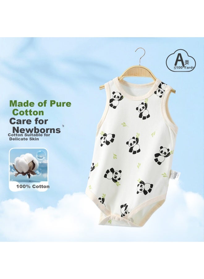 Yuzhaolin Baby Clothes, Summer Infant Romper, Onesie, Crawling Suit, Class A Pure Cotton Clothing, Panda Onesie - Image 2