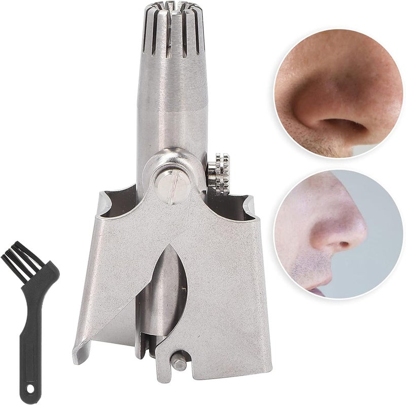 klarako Portable Manual Nose Hair Trimmer, Professional Stainless Steel Nose Hair Remover for Men & Women (Frosted Silver) - Image 5