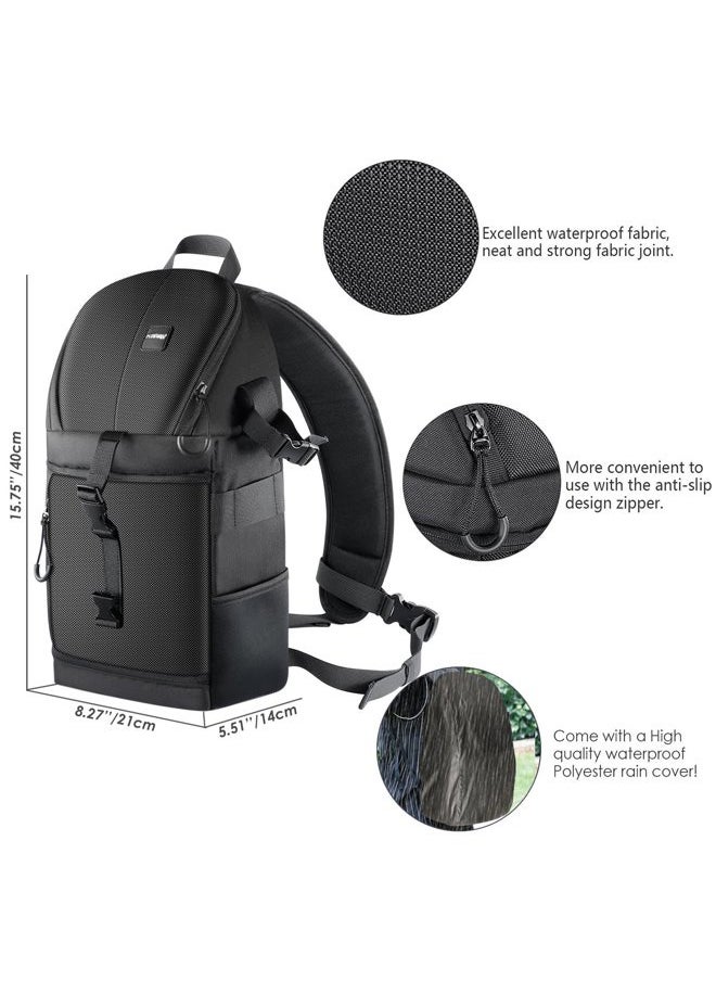 Neewer Neewer Professional Camera Case Sling Backpack for Nikon Canon Sony and Other DSLR Cameras and Lens,Tripod,Other Accessories,Durable Waterproof and Tear Proof Bag with Padded Dividers(Orange Interior)  - Image 4