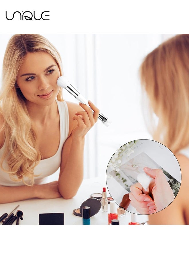 Unique - 2PCS Nose Contour Brushes, Contour Brush Nose U Shape Brush, Double Ended Makeup Brush Practical 2-in-1 Precision Duo Brush Buffing Brush for Defining Cheek Bones Easy Nose Contour (White) - Image 1