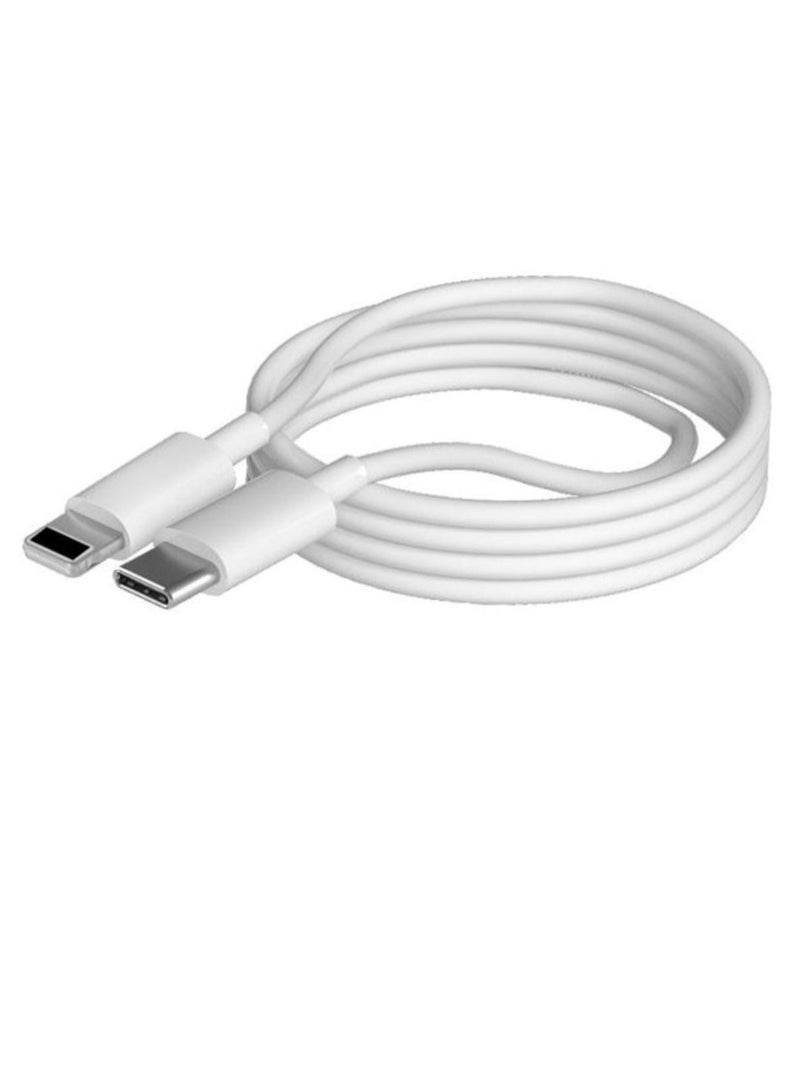 عام محول طاقة بقابس ثلاثي بمنفذ USB C بقدرة 20 وات مع كيبل PD بطول واحد متر أبيض - Image 3