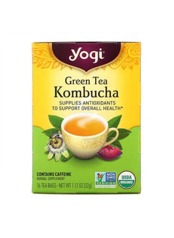 Yogi Tea - Yogi Tea, Green Tea Kombucha, 16 Tea Bags, 1.12 oz (32 g) - Image 1
