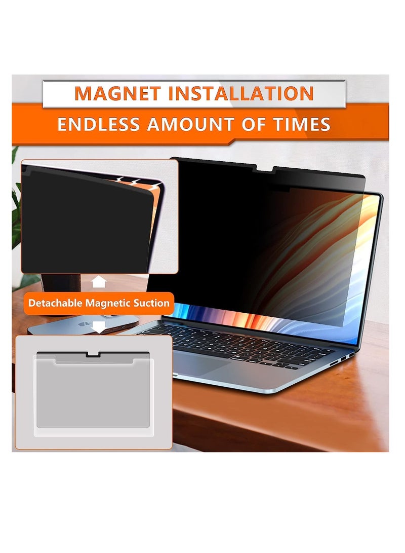 Magnetic Privacy Screen for MacBook Air 15.3 inch (2023-2025, M2, M3,M4), Model A2941, A3114,A3241, Detachable Screen Protector, Blue Light Blocking, Anti Glare Protector and Privacy Filter Shield  - Image 5