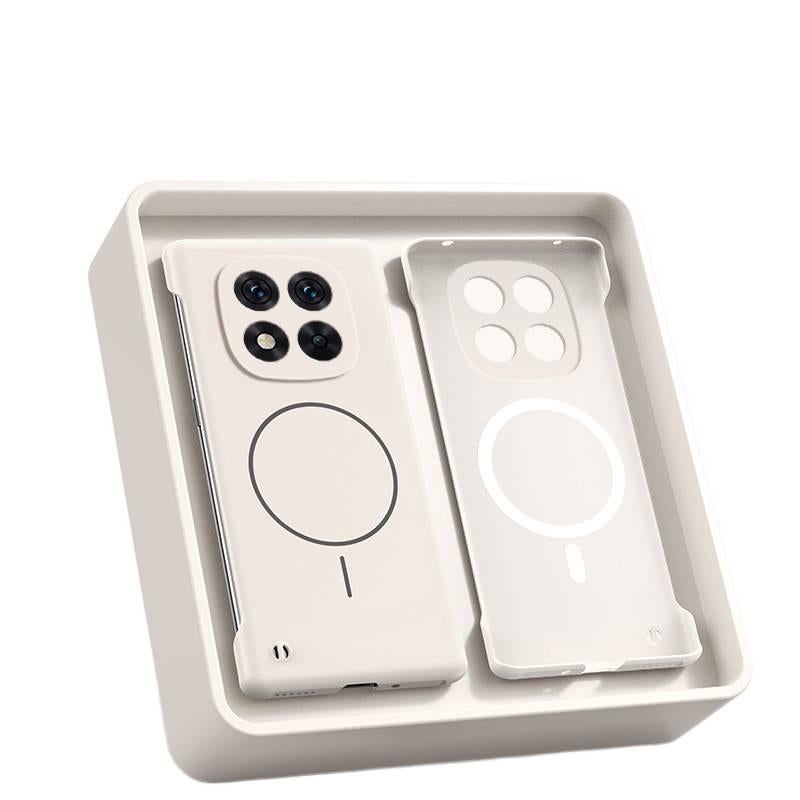 غطاء MagSafe بPC لـ Redmi Note 14 Pro مع مقاوم للصدمات وحماية من السقوط مع مقاوم للصدمات مع مغناطيس قوي مع تصميم بدون إطار باللون رمادي مغناطيسي باللون الأحمر باللون الرمادي - Image 2