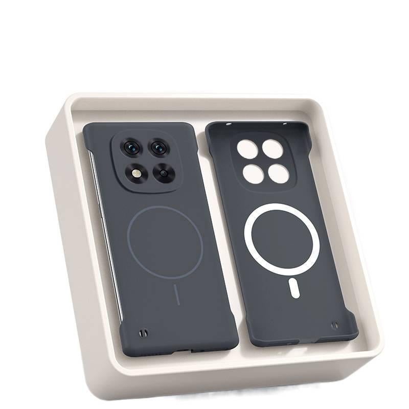 غطاء MagSafe بPC لـ Redmi Note 14 Pro مع مقاوم للصدمات وحماية من السقوط مع مقاوم للصدمات مع مغناطيس قوي مع تصميم بدون إطار باللون رمادي مغناطيسي باللون الأحمر باللون الرمادي - Image 1