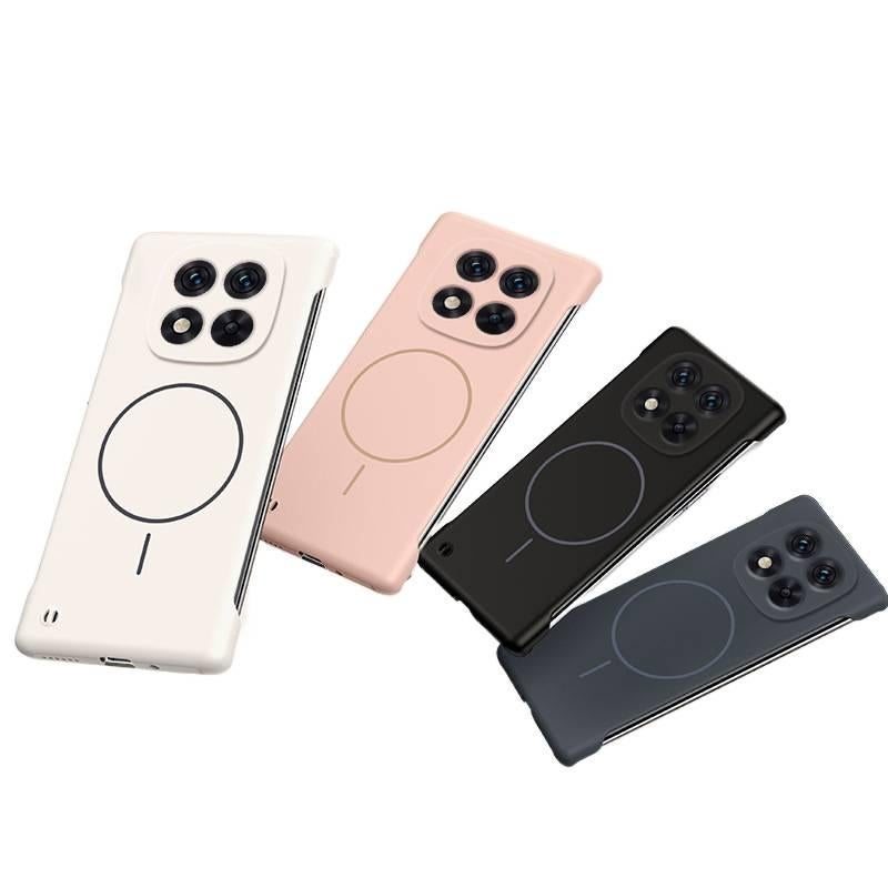 غطاء MagSafe بPC لـ Redmi Note 14 Pro مع مقاوم للصدمات وحماية من السقوط مع مقاوم للصدمات مع مغناطيس قوي مع تصميم بدون إطار باللون رمادي مغناطيسي باللون الأحمر باللون الرمادي - Image 3