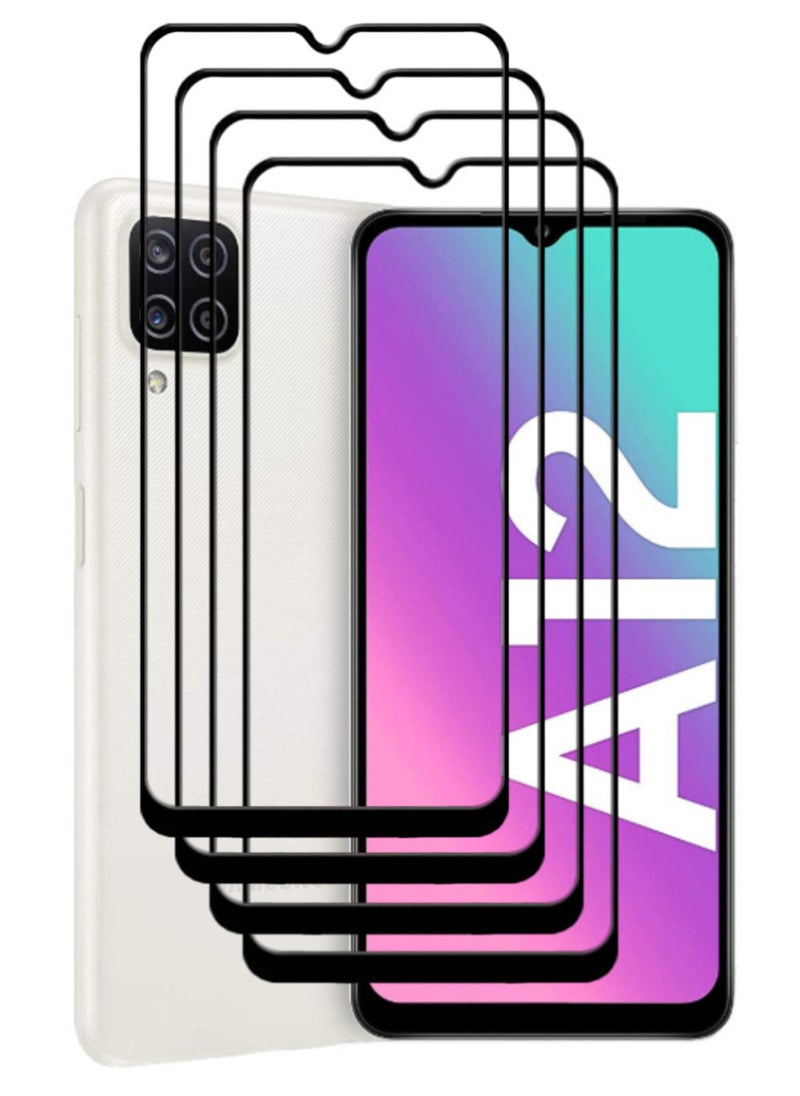 ACLIX 4 Pieces Antistatic ESD Dustproof Premium Quality High Definition Tempered Glass Screen Protector Designed For Samsung Galaxy A12 - Image 1