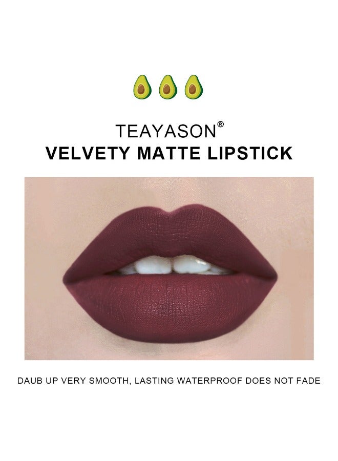 تي ياسون 3 قطع مجموعة أحمر شفاه عارية ، أحمر شفاه غير لامع مقاوم للماء طويل الأمد ، كوب غير لاصق مخملي ملمع شفاه ، صبغة أحمر شفاه غير لامع مكياج الشفاه الاحترافي ، مجموعة ب - Image 4