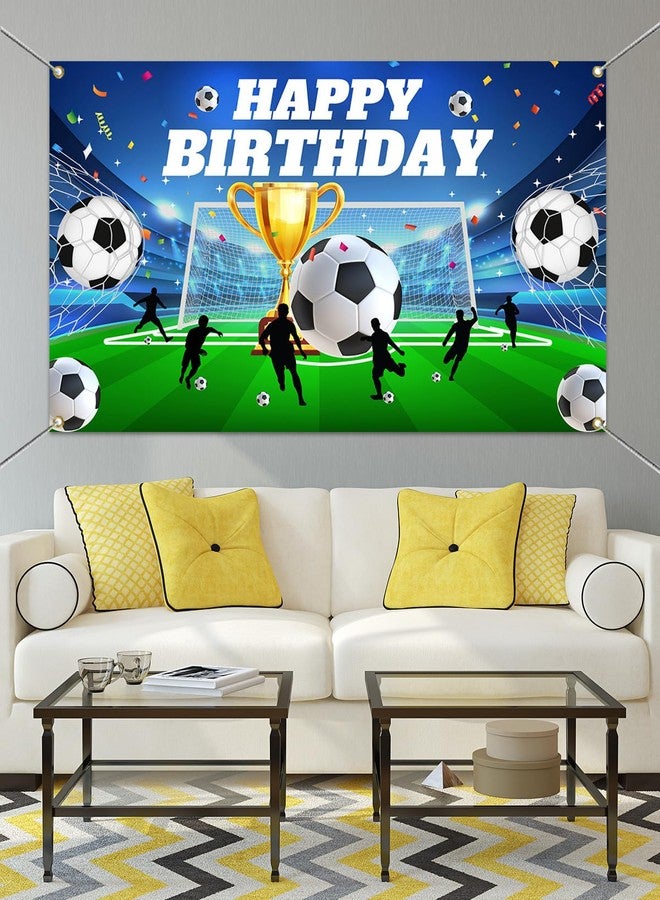 موكسيكا خلفية لافتة حفلة عيد ميلاد كرة القدم من موتشيكا، موضوع كرة القدم، زينة حفلة عيد ميلاد سعيد، ملعب كرة قدم، خلفية تصوير، دعائم كشك الصور (أخضر، 70.8 × 43.3 بوصة) - Image 4