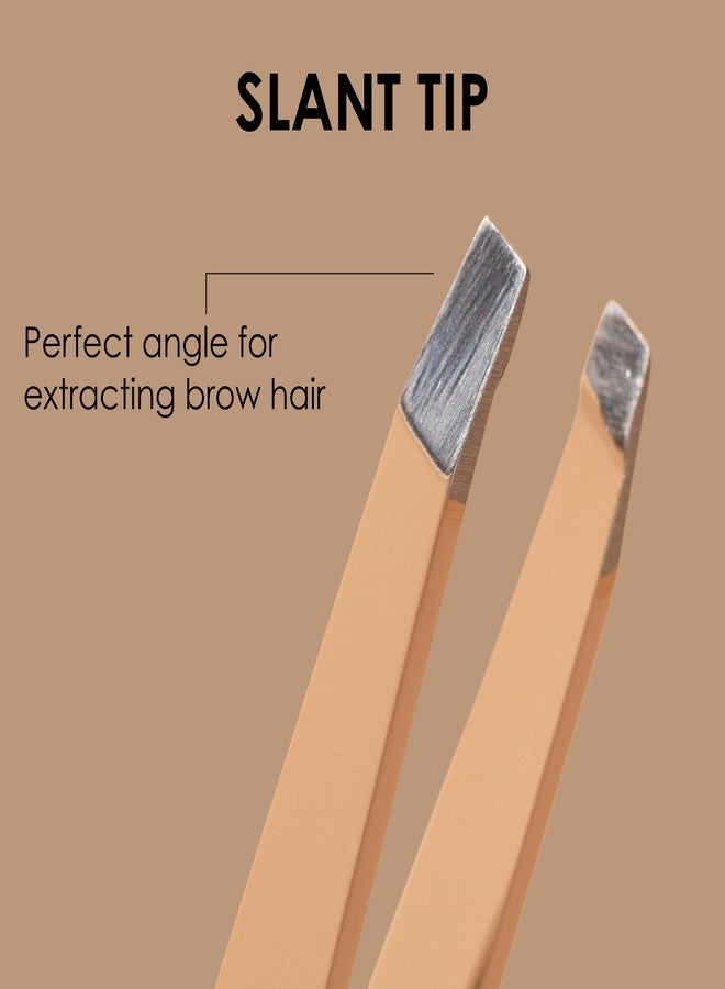 JAPONESQUE Slant Tweezer, with Precision Crafted, Hand Sharpened Tips for Shaping and Defining Brows, Mocha - Image 4