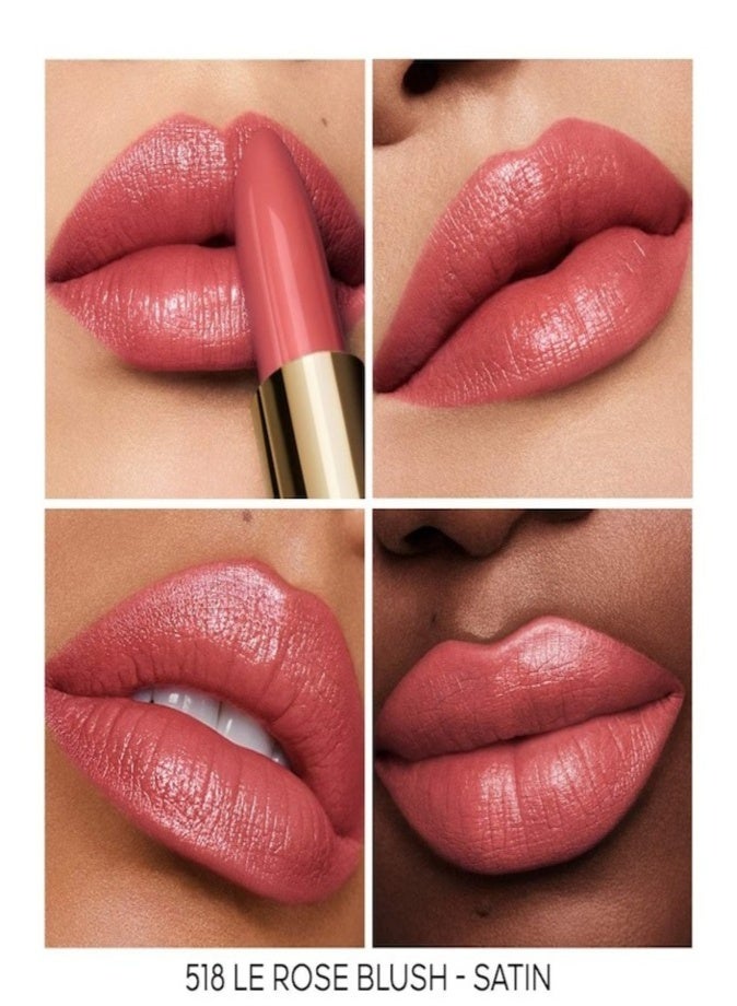 غيرلان أحمر شفاه جيرلان روج جي قابل للتخصيص، عبوة إعادة تعبئة فائقة العناية 3.5 غرام - 518 لو روز بلاش - لون شفاه فاخر بلمسة نهائية ساتانية مرطبة - Image 3