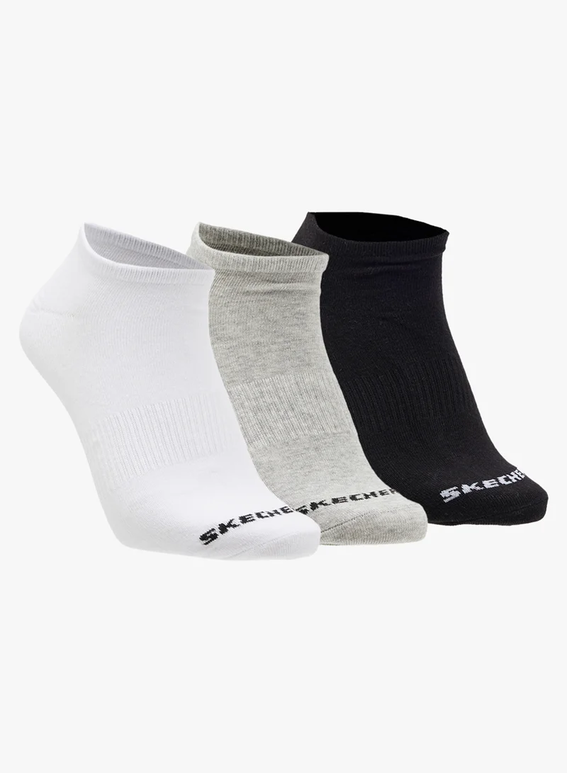 سكيتشرز 3 Pack Non-Terry No-Show Socks