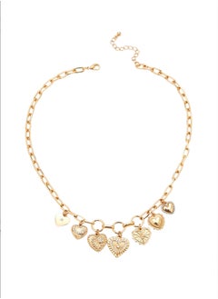 FOREVER 21 Etched Rhinestone Heart Necklace  - Image 1