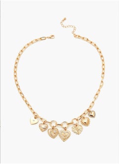 FOREVER 21 Etched Rhinestone Heart Necklace  - Image 2