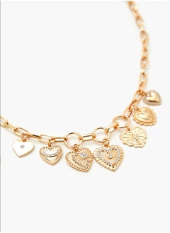 FOREVER 21 Etched Rhinestone Heart Necklace  - Image 3