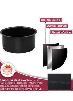KASTWAVE 4 Inch Cake Pan Set of 3 Nonstick Stainless Steel Small Round Cake Pans Tin for Baking Birthday Wedding Layer Cakes Straight Sides and 2 Inch Depth  - Image 3