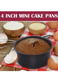 KASTWAVE 4 Inch Cake Pan Set of 3 Nonstick Stainless Steel Small Round Cake Pans Tin for Baking Birthday Wedding Layer Cakes Straight Sides and 2 Inch Depth  - Image 5