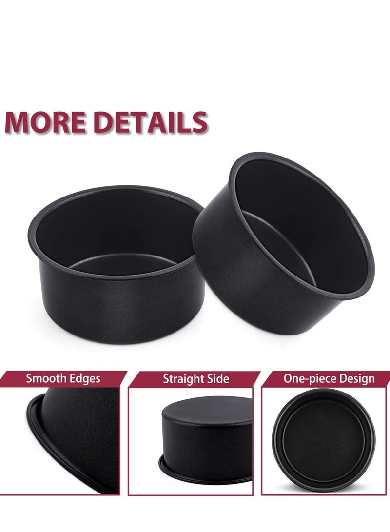KASTWAVE 4 Inch Cake Pan Set of 3 Nonstick Stainless Steel Small Round Cake Pans Tin for Baking Birthday Wedding Layer Cakes Straight Sides and 2 Inch Depth - Image 4