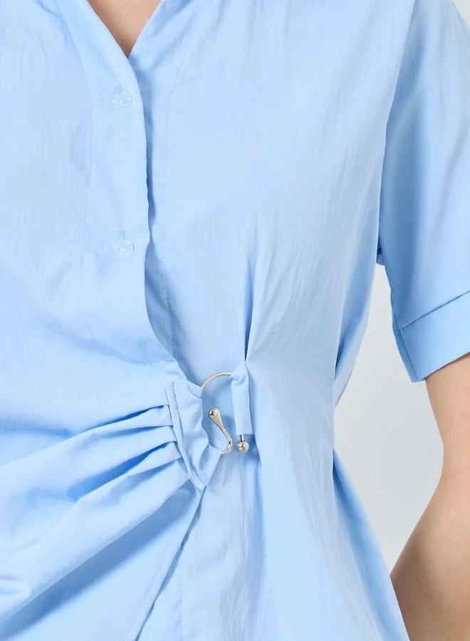 تايك تو بلوزة سادة بنمط لف