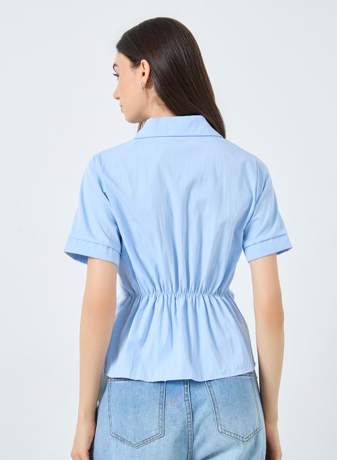 تايك تو بلوزة سادة بنمط لف - Image 4