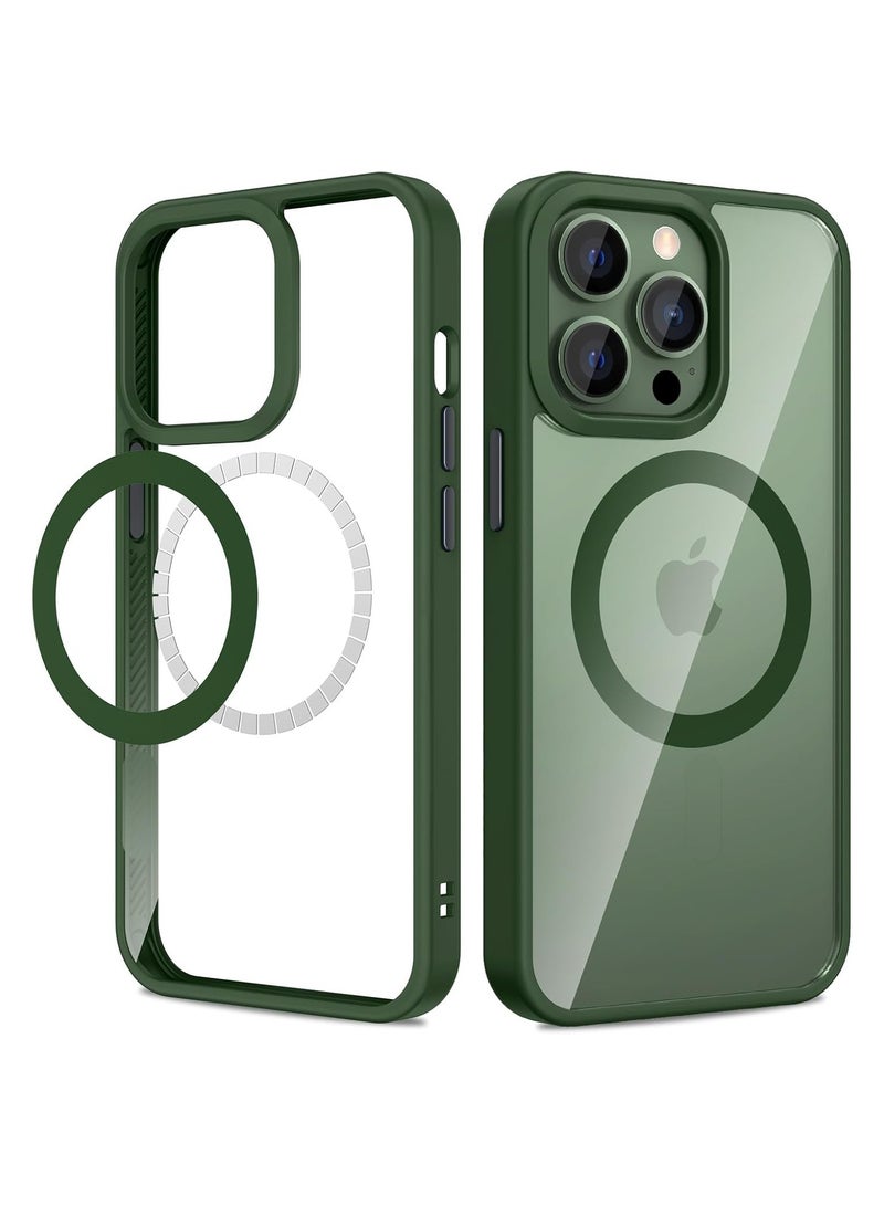 Denx Magnetic Case for iPhone 12 Pro Max [Shockproof & Slim] Clear Hard Back Cover with high-Grade Protection | Green  - Image 1