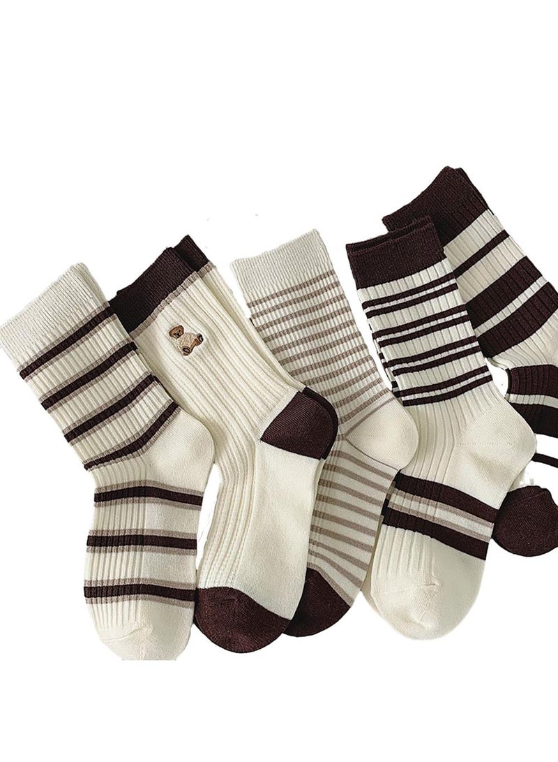 Sweet seven جوارب قطنية لطيفة للنساء والفتيات - 5 أزواج للرياضة والراحة اليومية - Image 1
