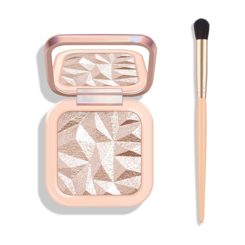 KYDA Face Highlighter Palette, High Glossy Face Illuminator Palette, Natural Glow Finish, Pearl Shimmer Smooth Baked Powder, Lasting Sparkling Rose Gold Highlighter Makeup-DAWN GLOW - Image 1