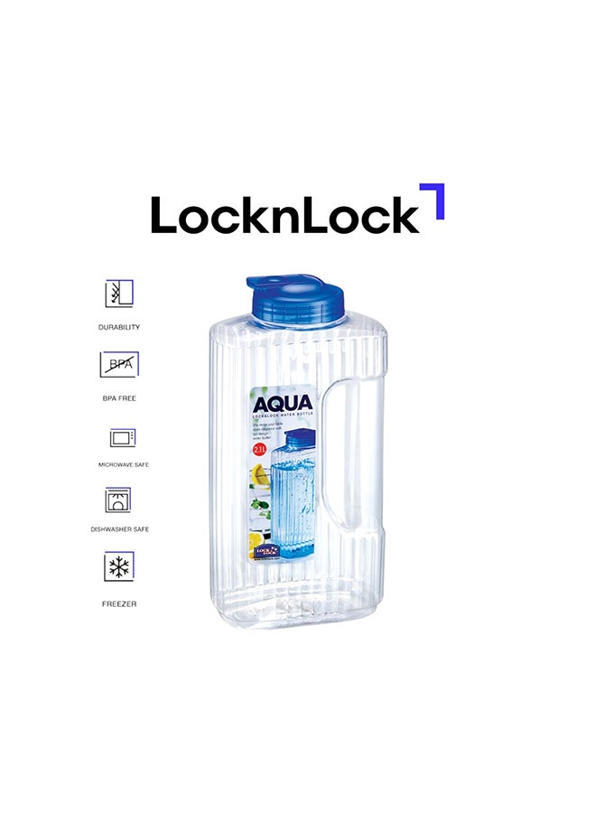 LocknLock Water Bottle 2.1L , Slim Profile, Easy Grip, BPA-Free, Large-Capacity Hydration Jug for Home, Sports, Travel & Outdoor Activities - Image 1