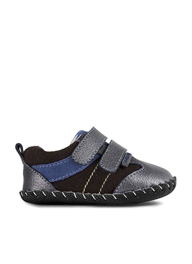 pediped Boys' Grayson Sneaker, Charcoal, Small E (4-4.5 E US Toddler) - Image 1