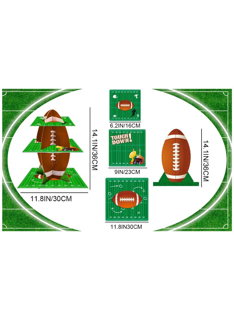 FRUITFUL PARTY Football Cupcake Stand, 3 Tier Football Party Cake Stand Football Dessert Stand Football Cupcake Holder for Super Bowl Decorations - Image 3