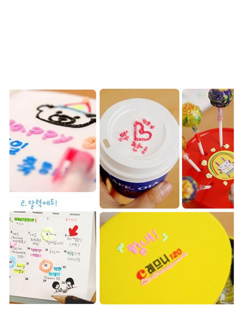 أقلام رسم الفشار الفقاعي DIY، أقلام منتفخة سحرية، قلم فقاعات مطبوع عليه Puffy 3D آمن للفن، قلم فشار سحري، أقلام رسم الفشار الفقاعي DIY الملونة لبطاقات المعايدة وأعياد الميلاد للأطفال