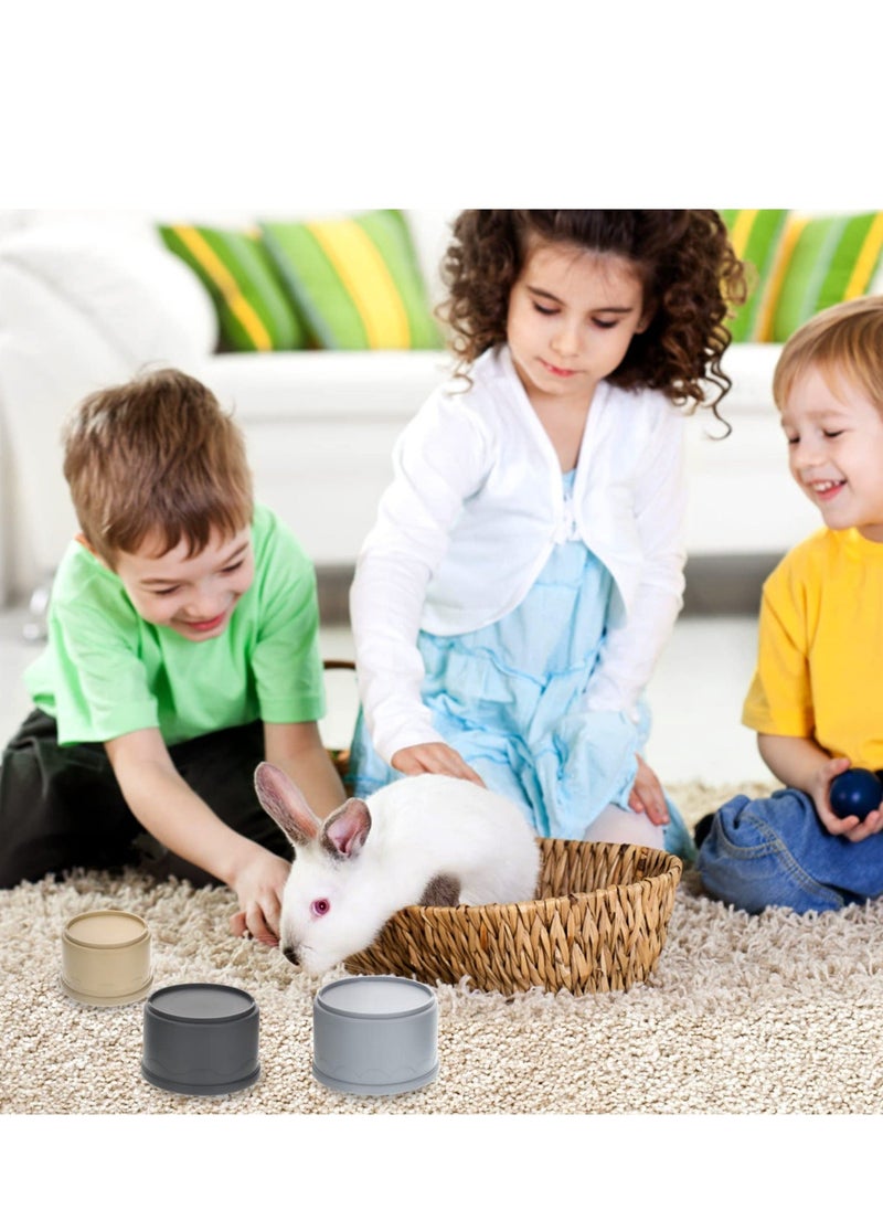 8 Pcs Stacking Cups for Rabbits - Multi-Colored Reusable Bunny Toys of Different Sizes, Safe Plastic Nesting Toys for Small Animals Rabbits Bunny Hiding Food and Playing  - Image 5