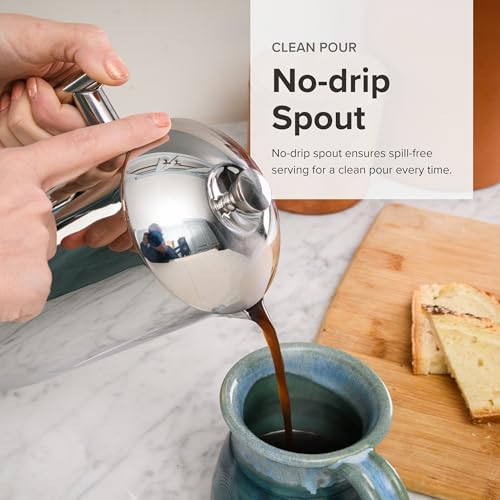 Frieling Double-Walled Stainless Steel French Press Coffee Maker - 36 oz Polished & Insulated Press Pot - Stainless Steel Coffee Maker - Image 5