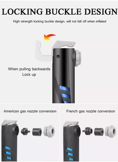 QUTOOB Multifunctional Mini Air Pump - Bicycle Air Pump Tire Inflator for Road and Mountain Bikes, Also An Ideal Portable Pump For Football Basketball Inflatable Toys, Lightweight and Durable Hand Air Pump  - Image 4