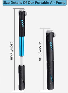 QUTOOB Multifunctional Mini Air Pump - Bicycle Air Pump Tire Inflator for Road and Mountain Bikes, Also An Ideal Portable Pump For Football Basketball Inflatable Toys, Lightweight and Durable Hand Air Pump  - Image 5