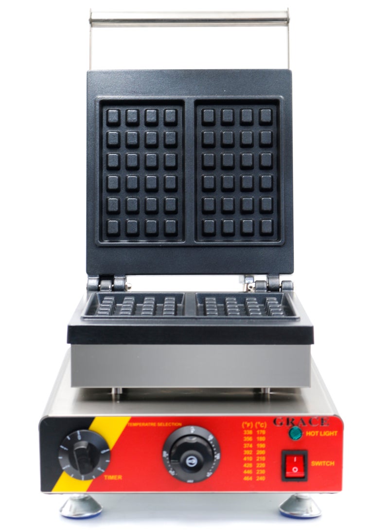 Grace ماكينة صنع الوافل المربعة التجارية البلجيكية المكونة من شريحتين - Image 2