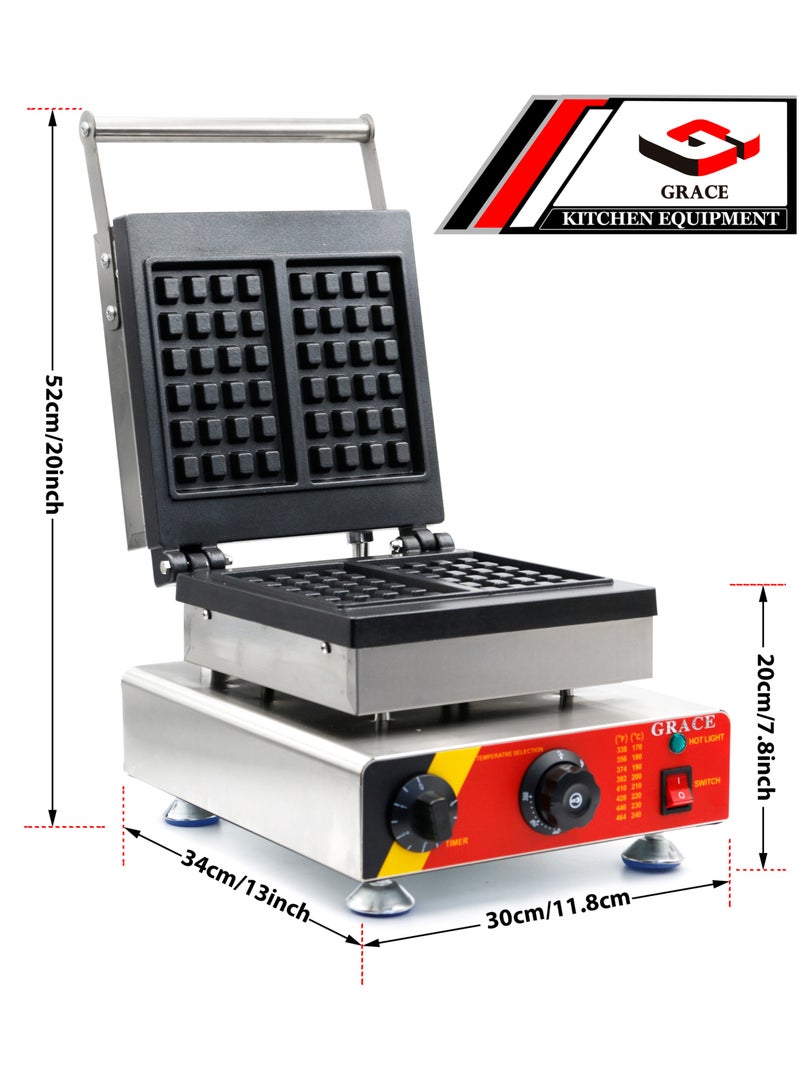 Grace ماكينة صنع الوافل المربعة التجارية البلجيكية المكونة من شريحتين - Image 3