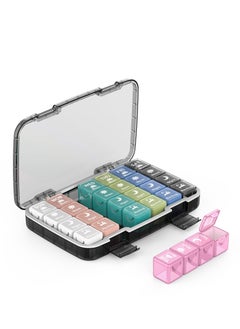 Peachjoy Pill Organizer 4 Times a Day, 28 compartments Extra Large Medicine Box, 7 Day Portable Pill Cases, Removable Daily Medicine Organizer for Cod liver oil, Vitamins, Supplements  - Image 1