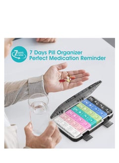 Peachjoy Pill Organizer 4 Times a Day, 28 compartments Extra Large Medicine Box, 7 Day Portable Pill Cases, Removable Daily Medicine Organizer for Cod liver oil, Vitamins, Supplements  - Image 2